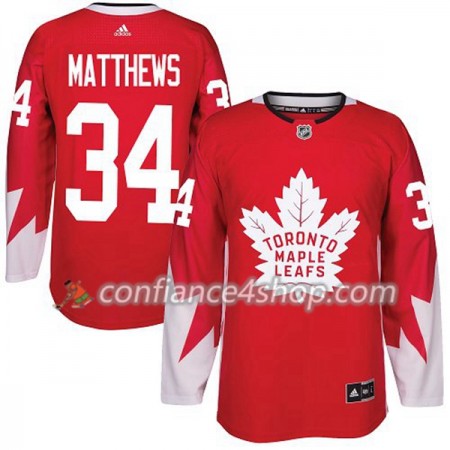 Adidas Maillot de Hockey Toronto Maple Leafs Auston Matthews 34 2017-2018 Rouge Alternate Authentic - Homme